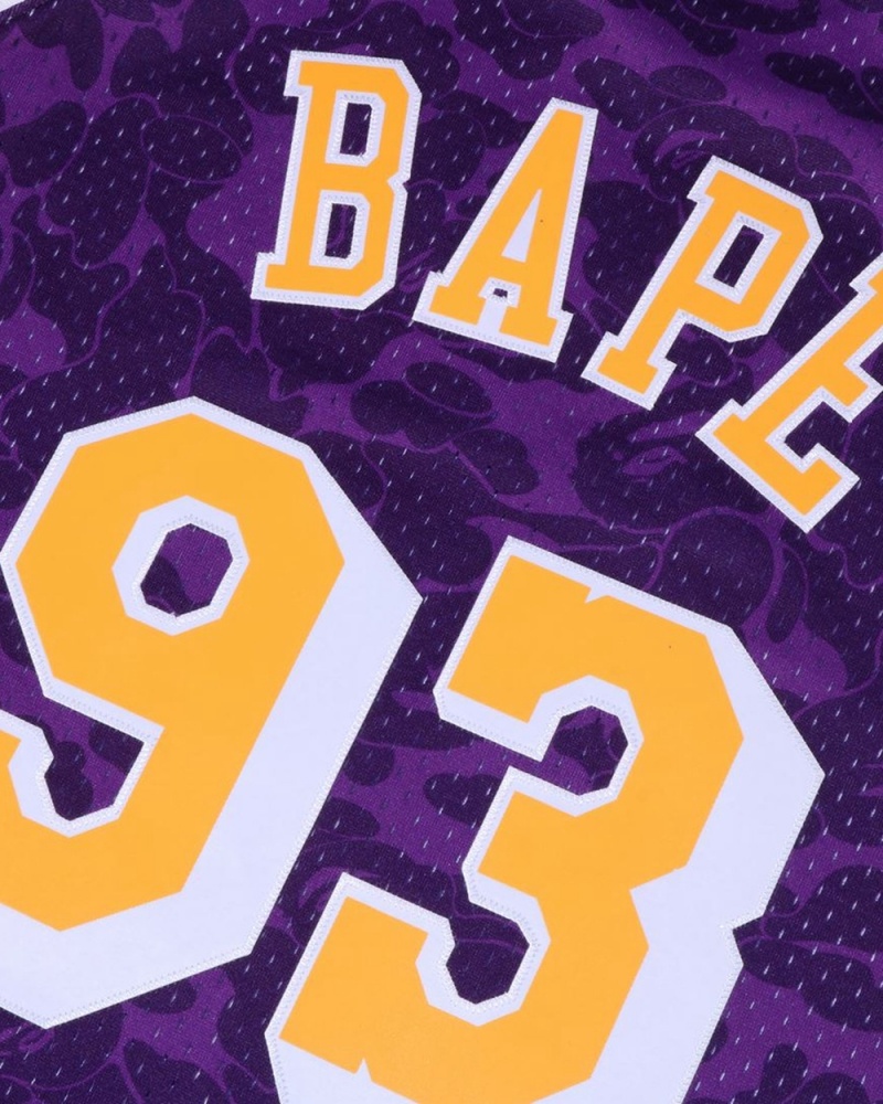 T Shirts Bape X M&N Los Angeles Lakers Jersey Tank Violette Homme | VFK-39265116